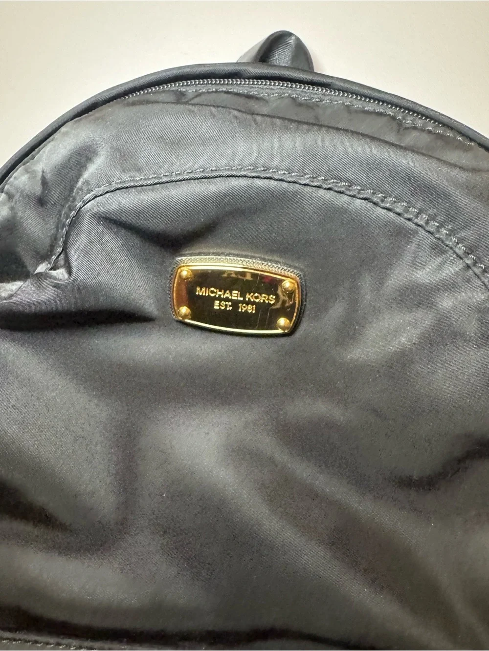 Michael Kors Black Nylon Mini Backpack with Gold Hardware